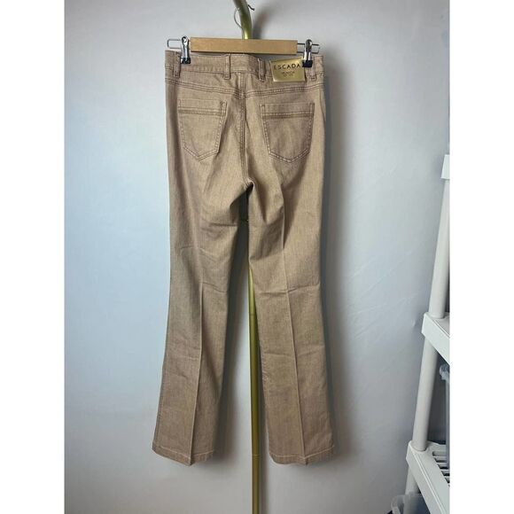 Escada Metallic Tobacco Brown Glitter Side Stripes Jeans Sz. 34 (US XS) - Picture 5 of 7